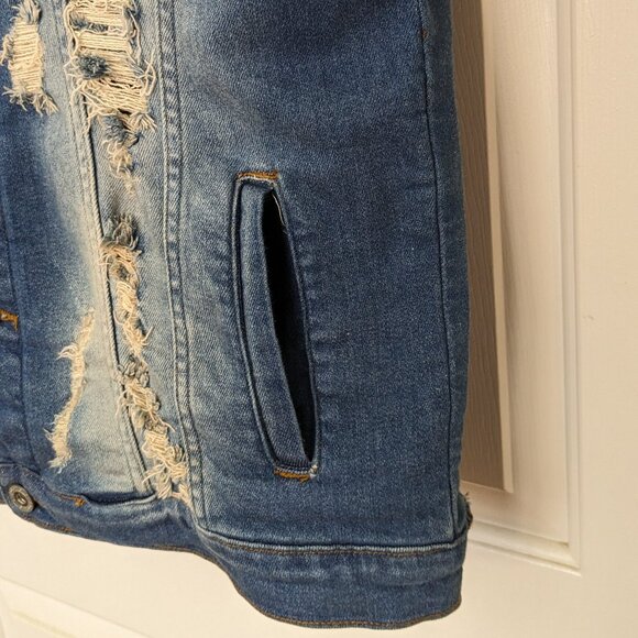 Vintage Y2K Focus Men's Denim Comic Jacket Size XL Blue - Picture 7 of 12